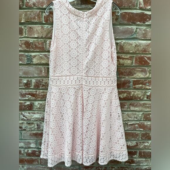 Charter Club Lace Fit and Flare‎ Dress Lace Pastel Powder Pink Feminine Dress XL - Picture 4 of 7